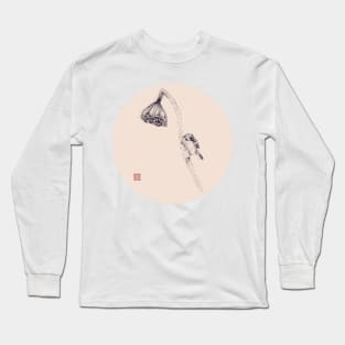 Bird on Lotus Long Sleeve T-Shirt